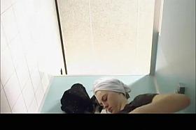 Small boobs teen caught in pool cabin