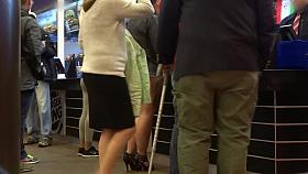 hot pants public showing underbutt ass 2