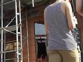 Hot sexy ass girl walking on the street