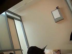 Lithe office beauty changes into a sexy bikini