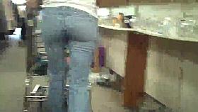 Walking her sexy ass & butt at the store