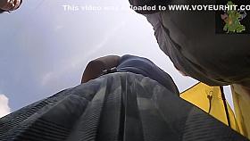 Skilled voyeur takes clear shots of this young cutie's sexy