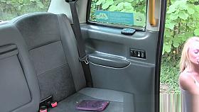 Cab driver bangs blonde deep throat on the bonnet