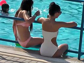 Hot teen in a one piece swimsuit