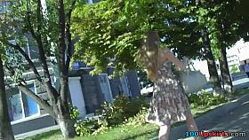 Cute blondie in a bus upskirt episode