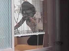 Girl with sexy panties gets caught by spy in voyeur video