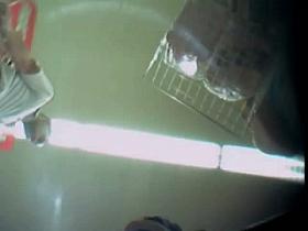 Upskirt voyeur in a supermarket peeking under woman's skirts