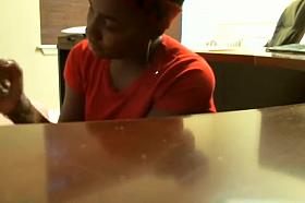Black girl gets a job by wanking the boss