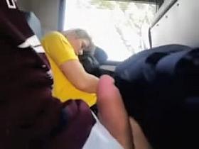 Man is flashing his cock to girl on the public transport