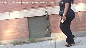 Thick Bubble Booty Ebony Milf in Spandex