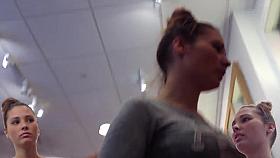 Solo voyeur video features a beautiful cutie