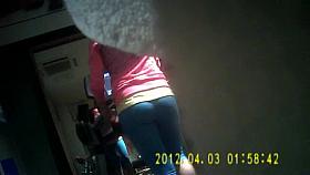 Gym Girl in shiny tight spandex