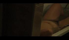 Big breasted British wife in the bath