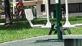 Watching Her workout in the park