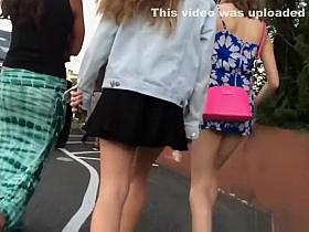 Teens in shorts dresses and skirts upskirt