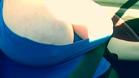 Huge tits downblouse in a ride share