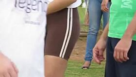 Hot sluts in shorts in street candid cameltoe video