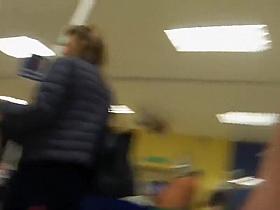 Sporty girl and friend's see thru tights