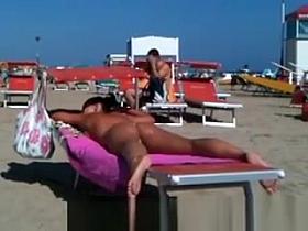 Wonderful thong ass on the beach