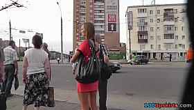 Sassy red mini costume upskirt