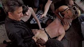 Disgraced Euro slaves fucked in bar