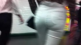 Ass voyeur 14 - Tight jean VPL