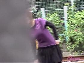 Cheery petite tart getting surprised during quick sharking attack