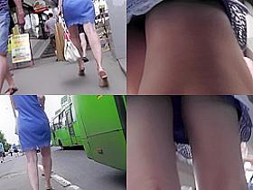Awesome upskirt videos show amazing flabby asshole