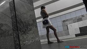 Captivating upskirt of the Russian beauty