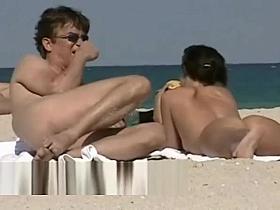 Hot naked women filmed on a nudist beach