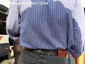 Woman in black see through leggings