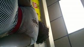 Black girl is having her sexy red panties flashed on camera