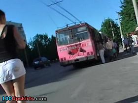 The shortest petticoat you&rsquo;ve ever seen on upskirt vid