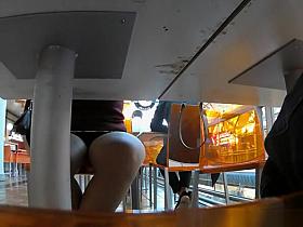 Exhibitionist woman upskirt in the shopping