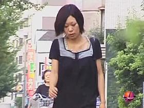 Slim marvelous Asian tart getting fully exposed during sharking encounter