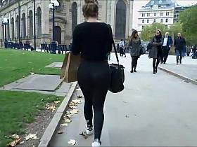 Creepshot of her tights and thong