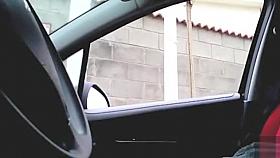 Dude uses his dick to wave at girls