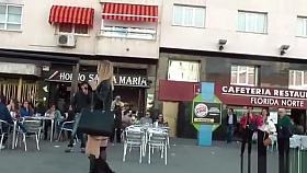 Naked blindfolded slut disgraced outdoor