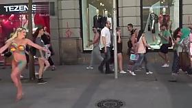 Body painted blonde disgraced in public