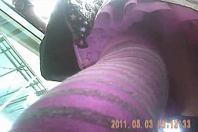 25th Upskirt2011 - TEEN with striped stockings