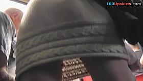 Outstanding girl's view caught on upskirt hidden cam