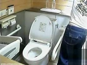 Lovely Japanese girls pee in a public toilet