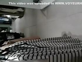 Exhibitionist flashes her pierced pussy