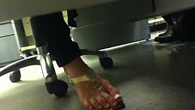 Candid speech teacher feet