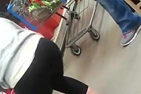 white girl in spandex