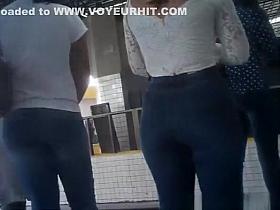 Brazilian girl big booty in thigh jeans