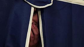 CFNM voyeur babe facialized after wanking