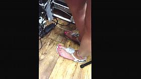 Candid Blonde Feet and face