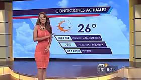 Stunningly hot weather woman in a skintight dress