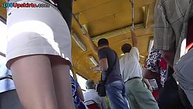 Angel impresses bus public with upskirt
